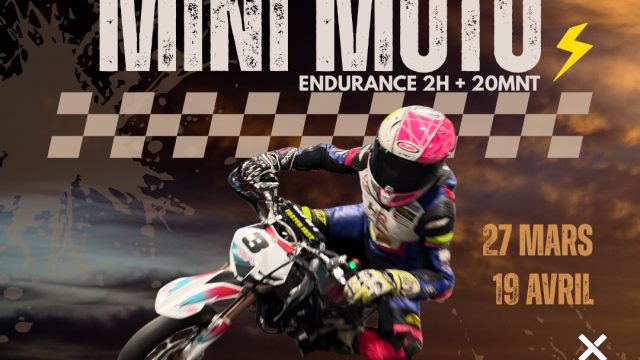 course de mini moto endurance sur circuit à Fontenay le comte