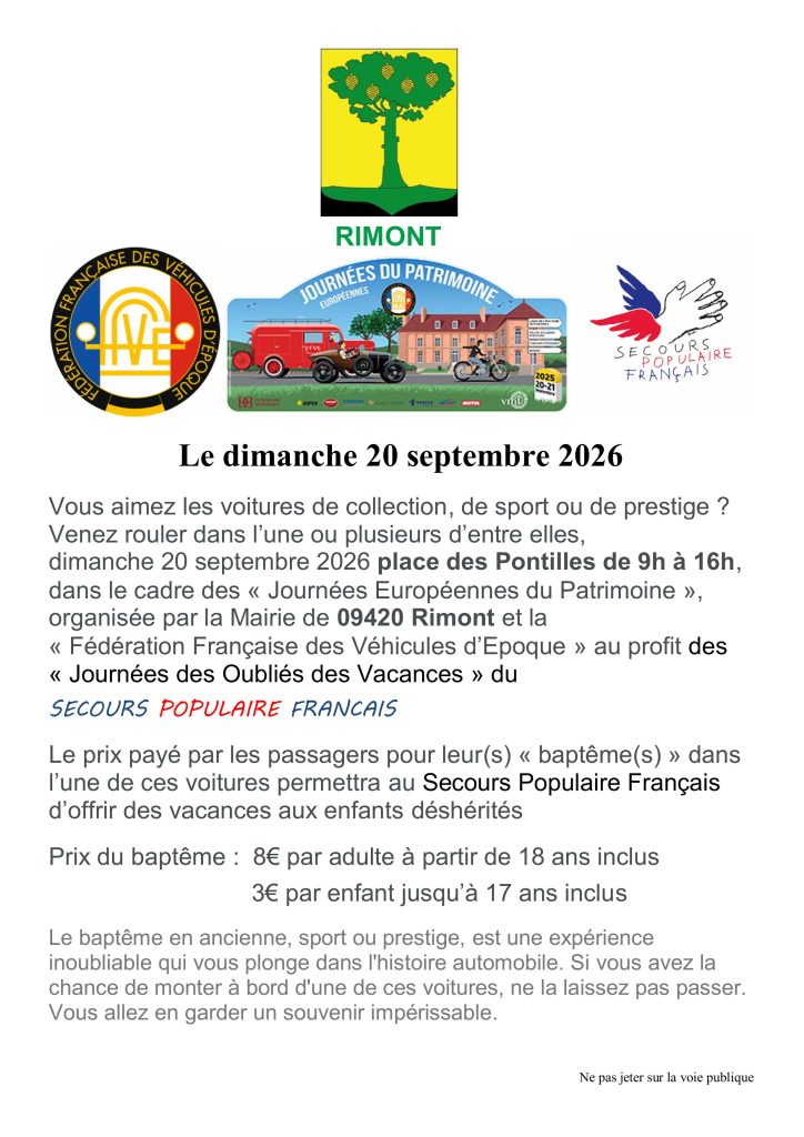 Communication baptême J.E.P. 20 septembre 2026