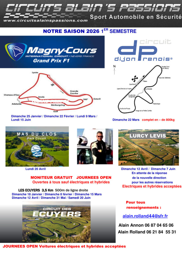 NOS CIRCUITS 1ER SEMESTRE SAISON 2026